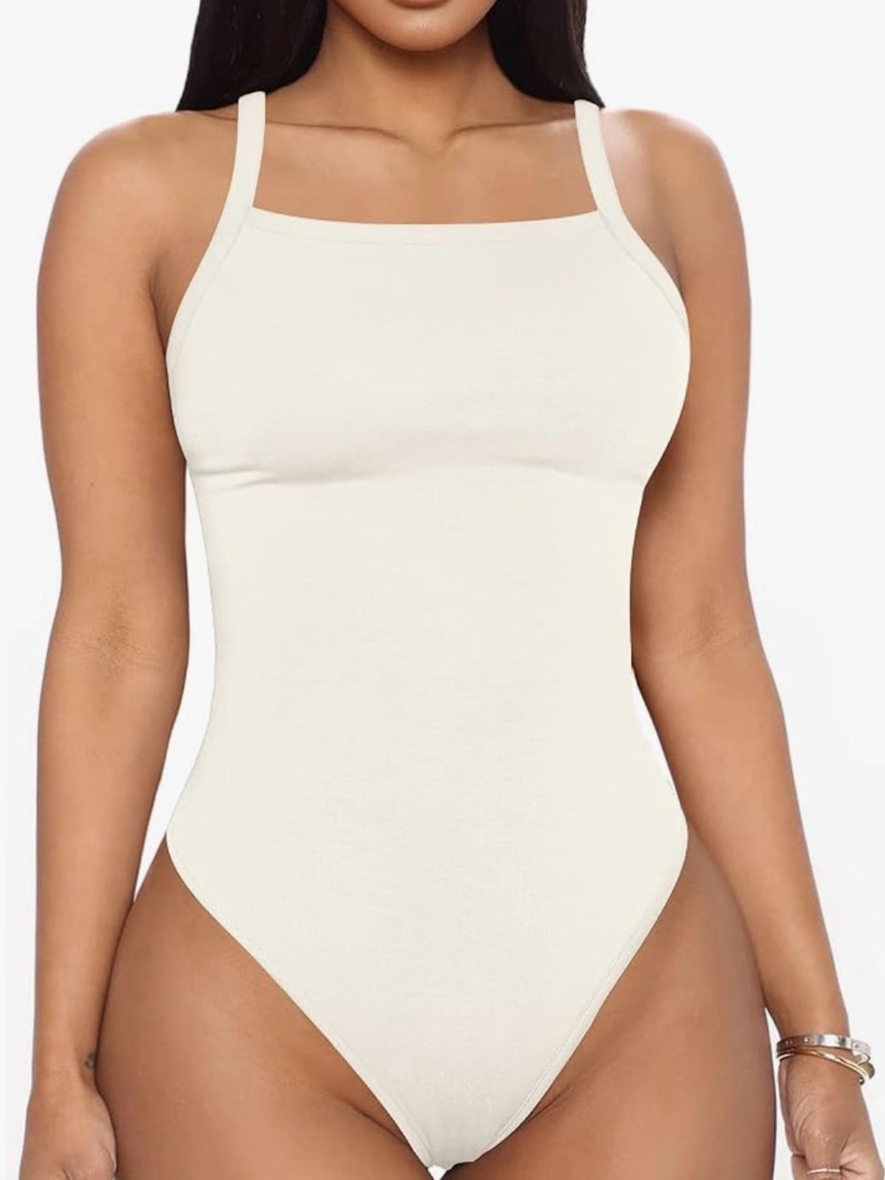 Mango White Ribbed Tank Bodysuit - Picture 5 of 6
